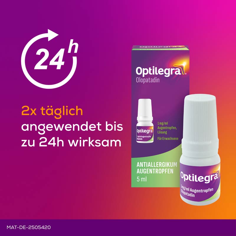 Optilegra Augentropfen Olopatadin 1 mg/ml bei Heuschnupfen 5 ml Augentropfen