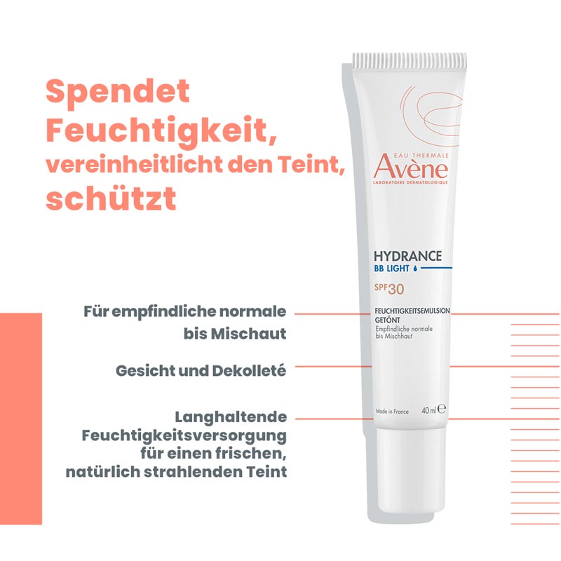 Avène HYDRANCE BB-LIGHT FEUCHTIGKEITSEMULSION GETÖNT 40 ml Emulsion