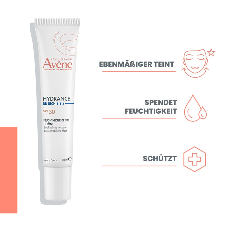 Avène HYDRANCE BB-RICH FEUCHTIGKEITSCREME GETÖNT  40 ml Creme