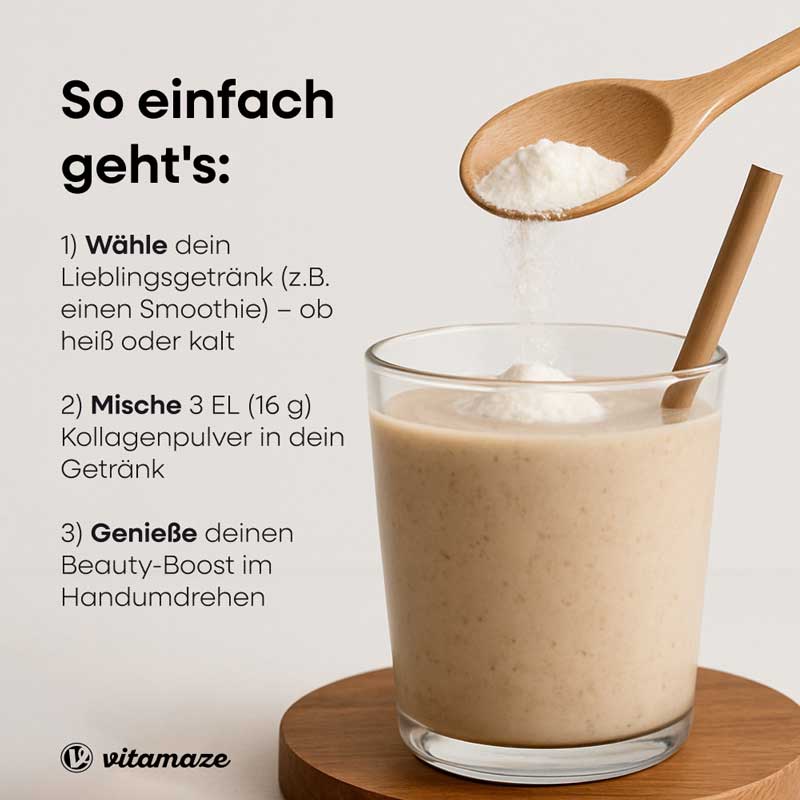 vitamaze KOLLAGEN PULVER + Biotin + Vitamin C 480 g Pulver