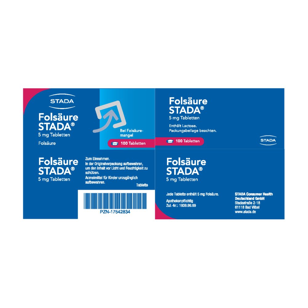 Folsäure STADA 5 mg 100 St Tabletten