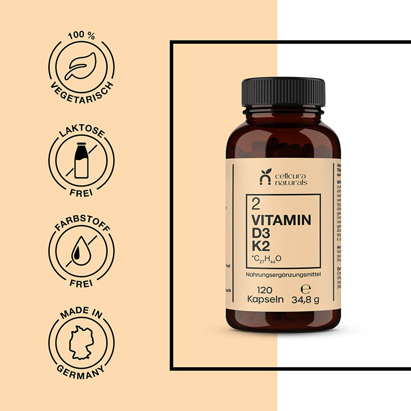 cellcura naturals VITAMIN D3 K2 120 St Kapseln