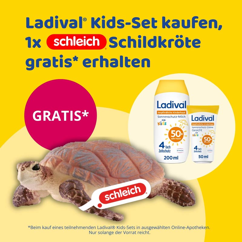 Ladival Kids Sonnenschutz SPF50+ Set plus Schleich Meeresschildkröte 1 St Sparset