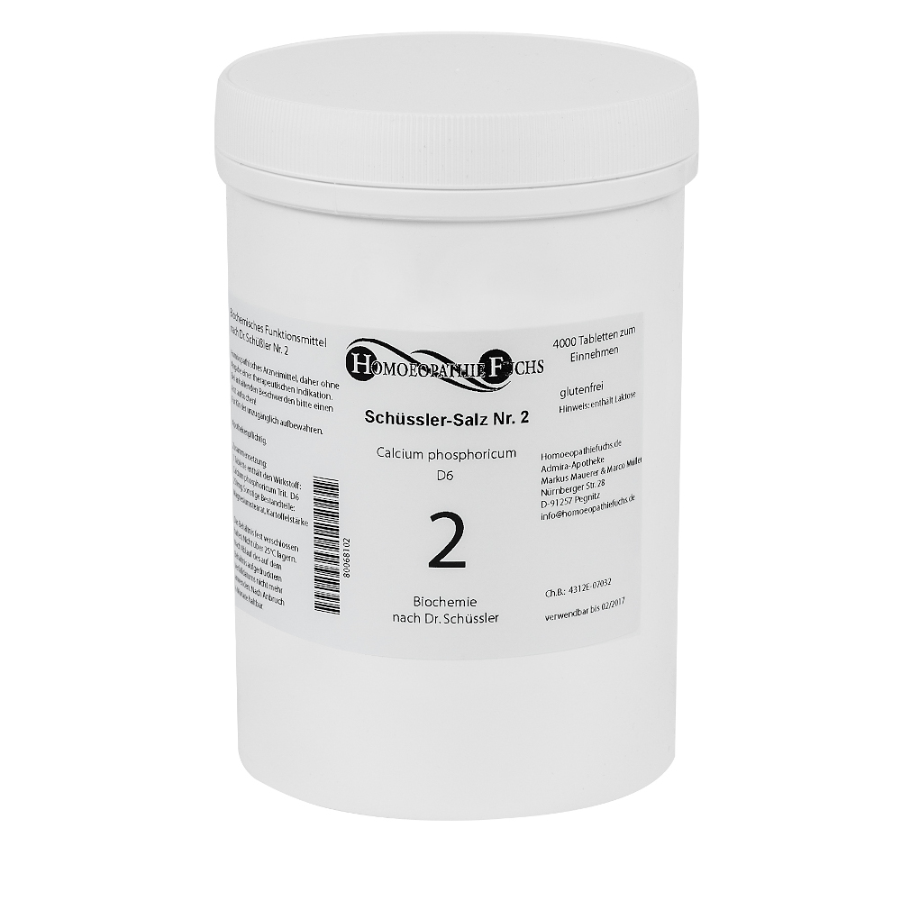 HOMOEOPATHIEFUCHS Schüssler-Salz Nr. 2 Calcium phosphoricum D6 4000 St Tabletten