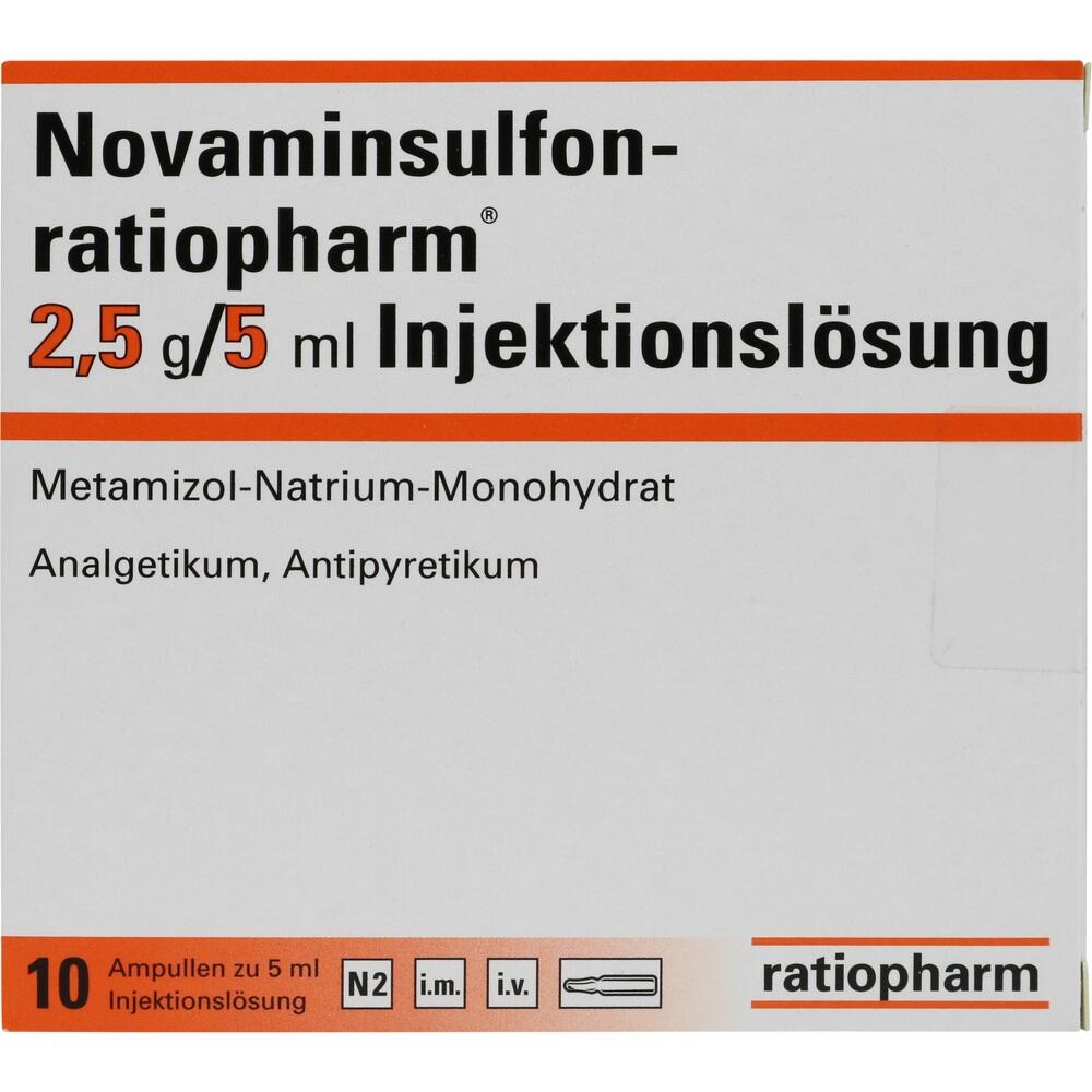 NOVAMINSULFON ratioph.2,5 g/5 ml Inj.Lsg.Ampullen 10 St Injektionslösung
