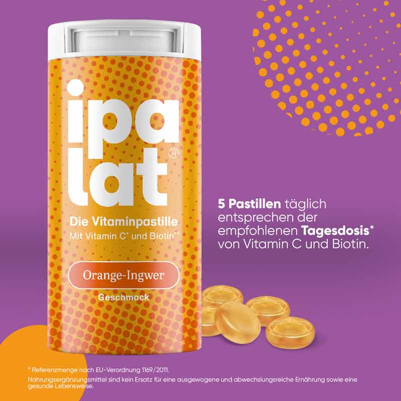 ipalat Die Vitaminpastille Orange-Ingwer 40 St Pastillen