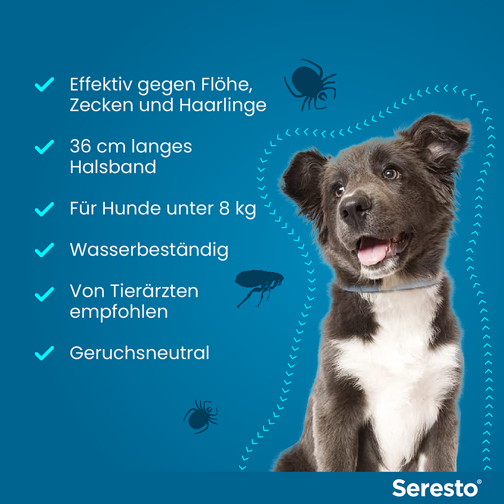 SERESTO 1.25+0.56 HUND BIS 8KG 1 St Halsband