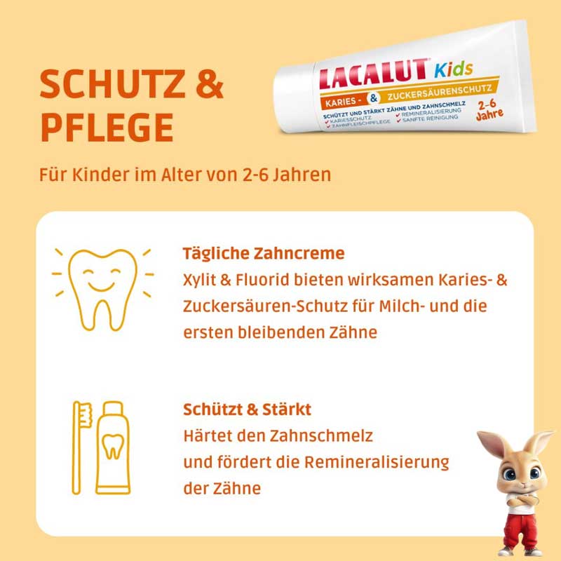 LACALUT Kids KARIES - &  ZUCKERSÄURENSCHUTZ 55 ml Zahncreme