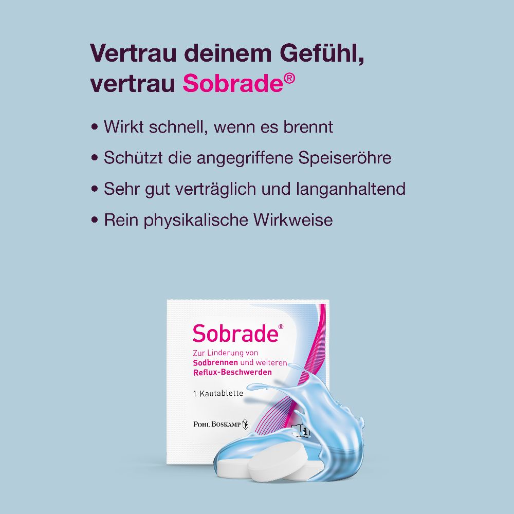 Sobrade Kautabletten zur Linderung von Sodbrennen 20 St. 20 St Kautabletten