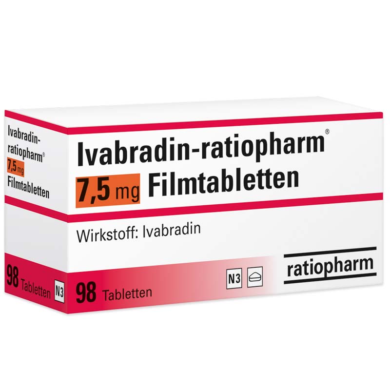 IVABRADIN ratiopharm 7,5 mg Filmtabletten 98 St Filmtabletten