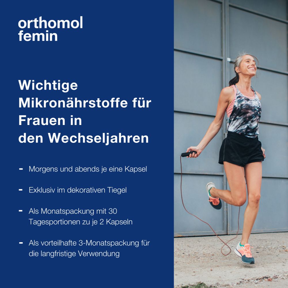 orthomol femin - Mikronährstoffe mit Biotin, Selen, Zink, Nachtkerzenöl, Coenzym Q10 - Kapseln