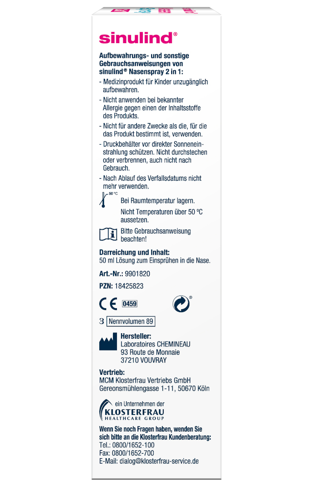 sinulind Nasenspray 2in1 50 ml Nasenspray