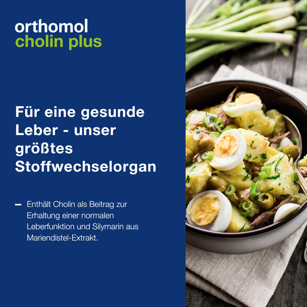 orthomol cholin plus - mit Silymarin aus Mariendistel-Extrakt - 60 Kapseln
