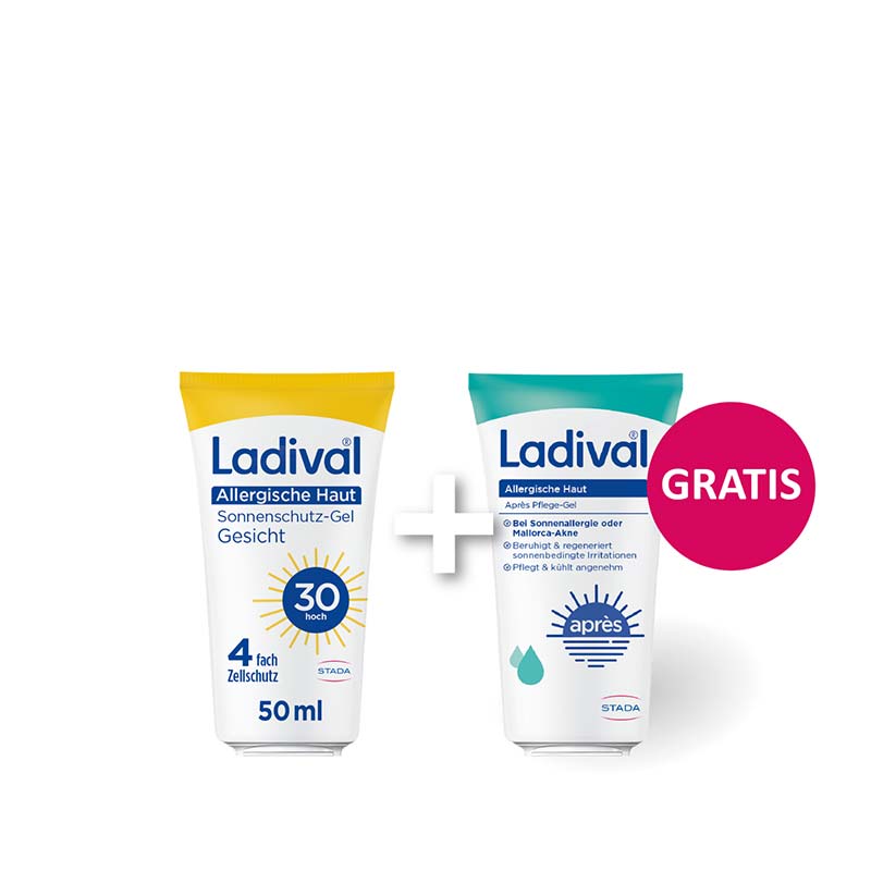 Ladival Allergische Haut Sonnenschutz-Gel LSF 30: Sonnencreme für das Gesicht bei Sonnenallergie und Mallorca-Akne, mit 4-fach Zellschutz & Photolyase, 50ml