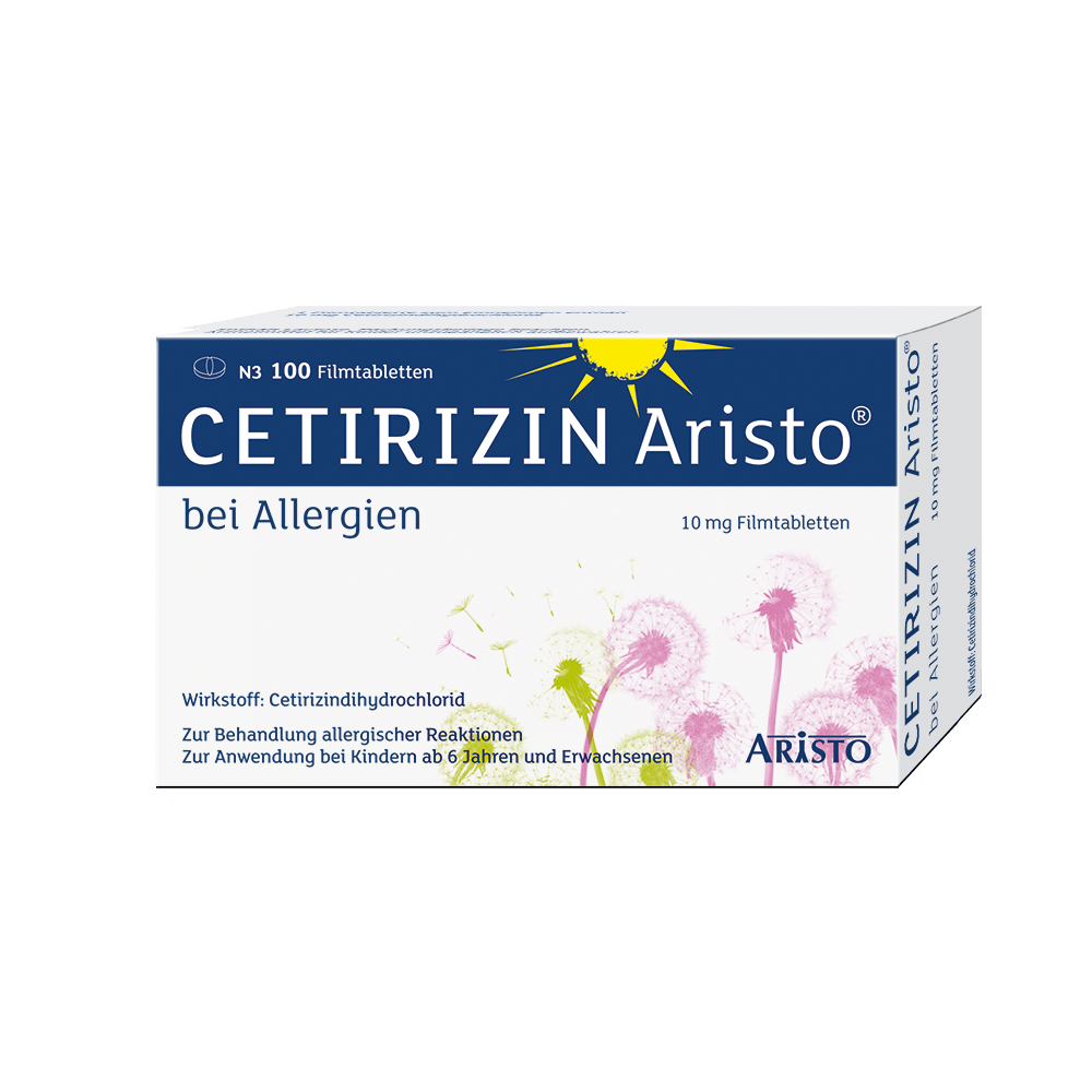 CETIRIZIN Aristo bei Allergien 10 mg 100 St Filmtabletten