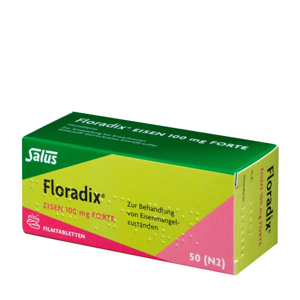 Floradix Eisen 100mg forte 50 St Filmtabletten