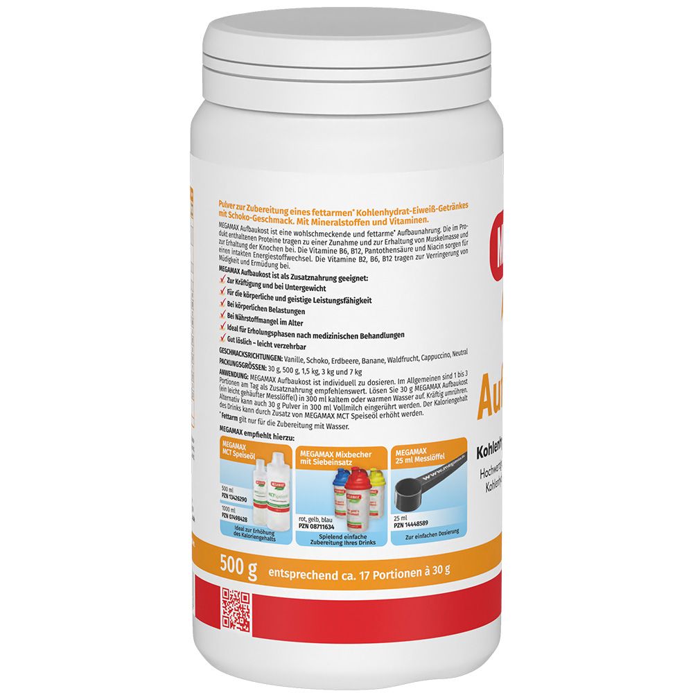 MEGAMAX Aufbaukost Schoko Pulver 500 g Pulver