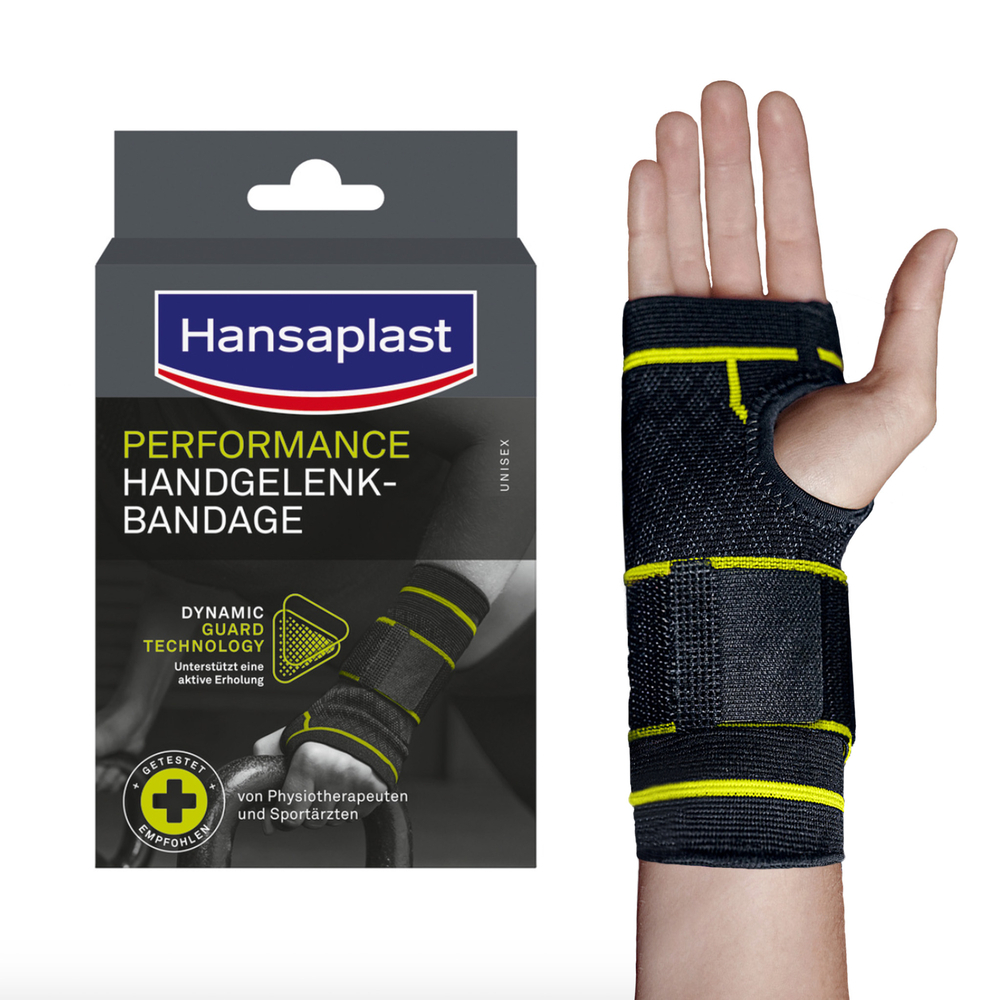 Hansaplast PERFORMANCE HANDEGELENK-BANDAGE Größe M 1 St Bandage