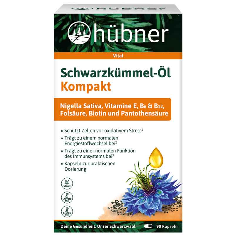 hübner Schwarzkümmel-Öl Kompakt 90 St Kapseln