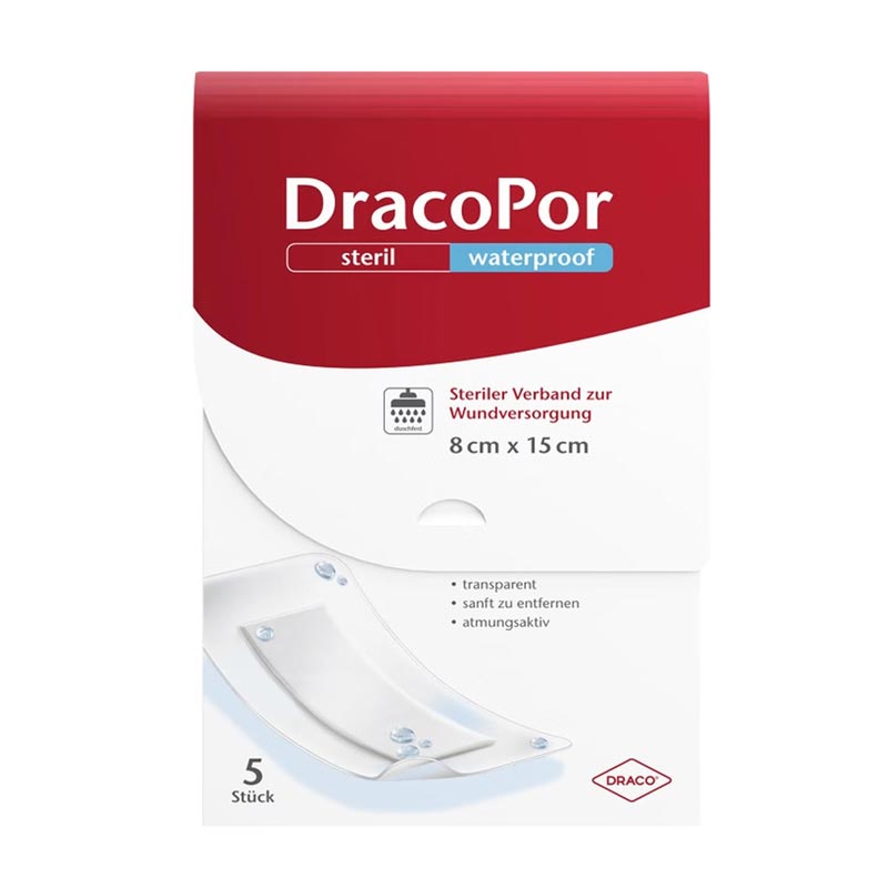 DRACOPOR waterproof Wundverband 8x15 cm steril 5 St Verband
