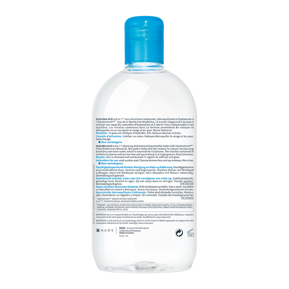 BIODERMA Hydrabio H2O Feuchtigkeitsspendendes Mizellen-Reinigungswasser  500 ml Lösung