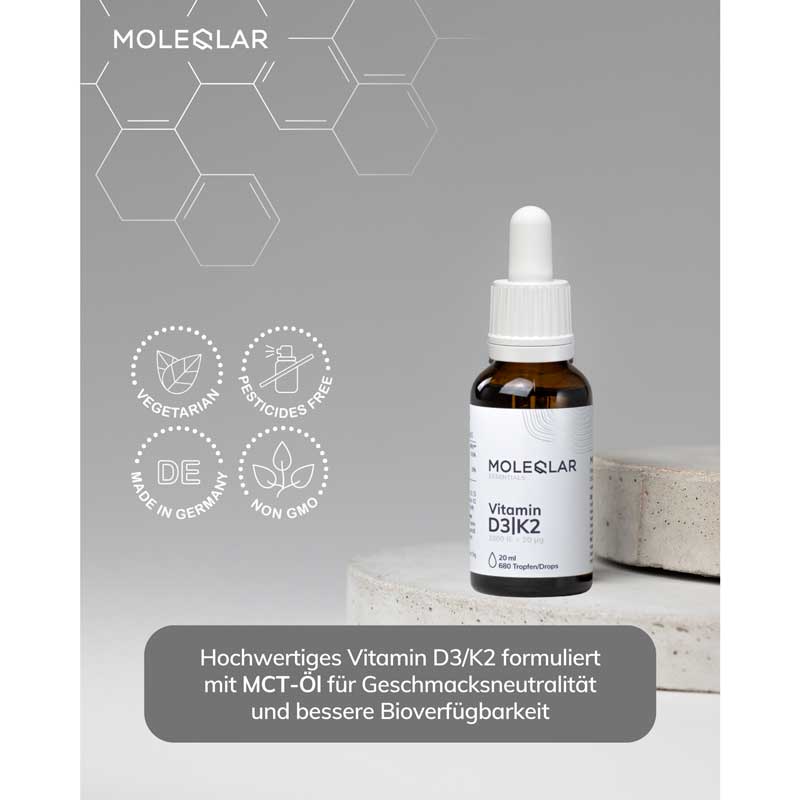 MOLEQLAR ESSENTIALS Vitamin D3/K2 20 ml Tropfen