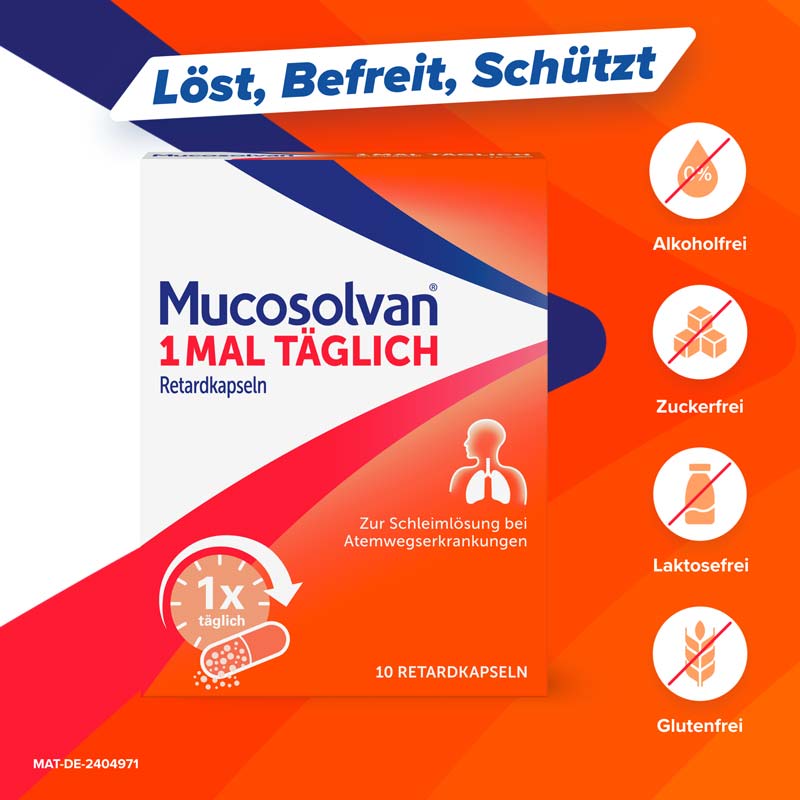MUCOSOLVAN 1x t&auml;glich Retardkapseln Schleiml&ouml;ser  10 St Retard-Kapseln