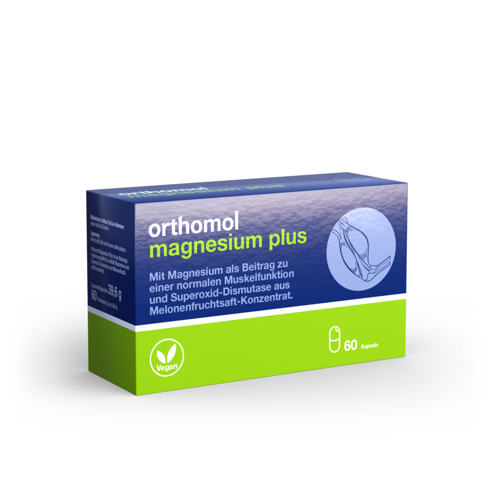 orthomol magnesium plus - mit 150 mg Magnesium und Superoxid-Dismutase aus Melonenfruchtsaft-Konzentrat - Kapseln