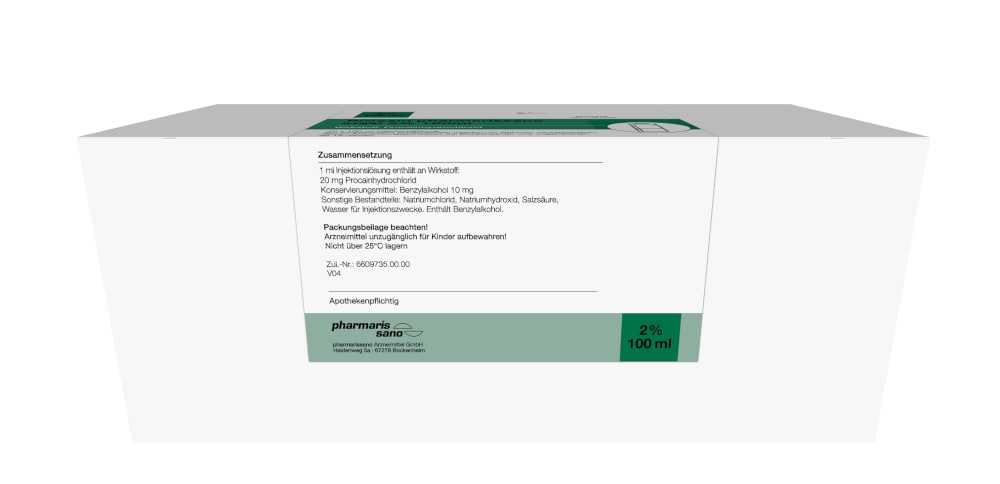 Procain pharmarissano maxi 2% 100ml 10X100 ml Injektionslösung