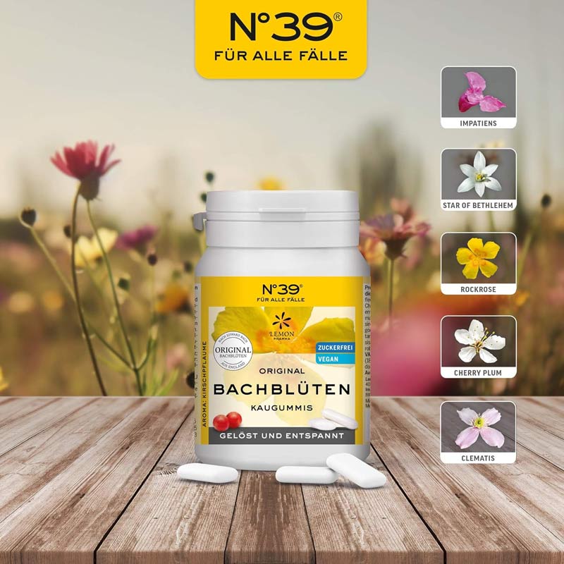 ORIGINAL BACHBLÜTEN KAUGUMMI No 39 FÜR ALLE FÄLLE 40 St Kaugummi