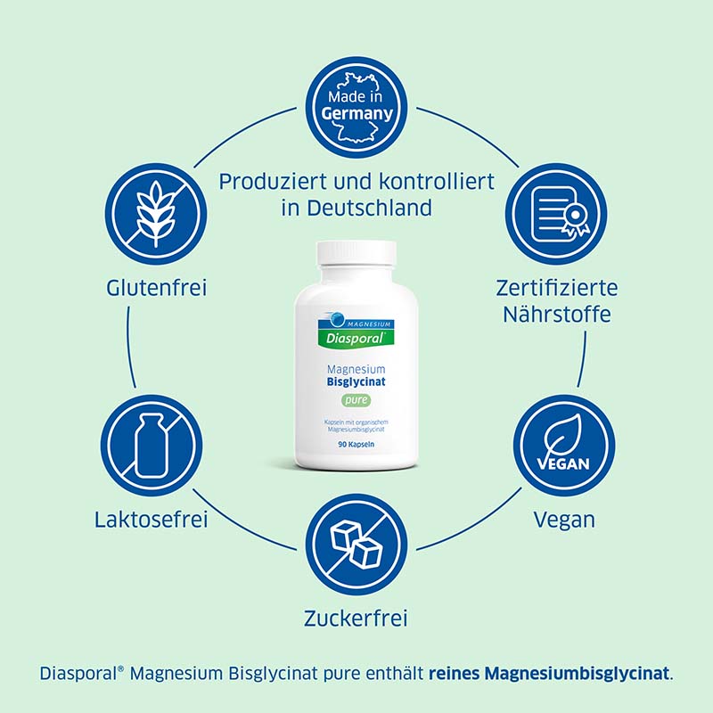MAGNESIUM Diasporal Magnesium Bisglycinat pure 90 St Kapseln