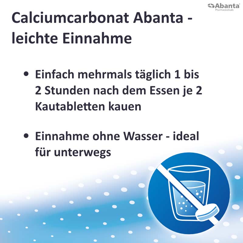 Calciumcarbonat Abanta 500 Mg Kautabletten  100 St Kautabletten