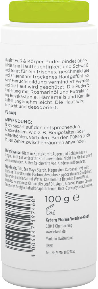 efasit FUSS & KÖRPER PUDER  100 g Puder