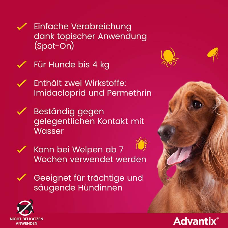 ADVANTIX SPOT-ON HUND BIS 4KG 4 St Lösung
