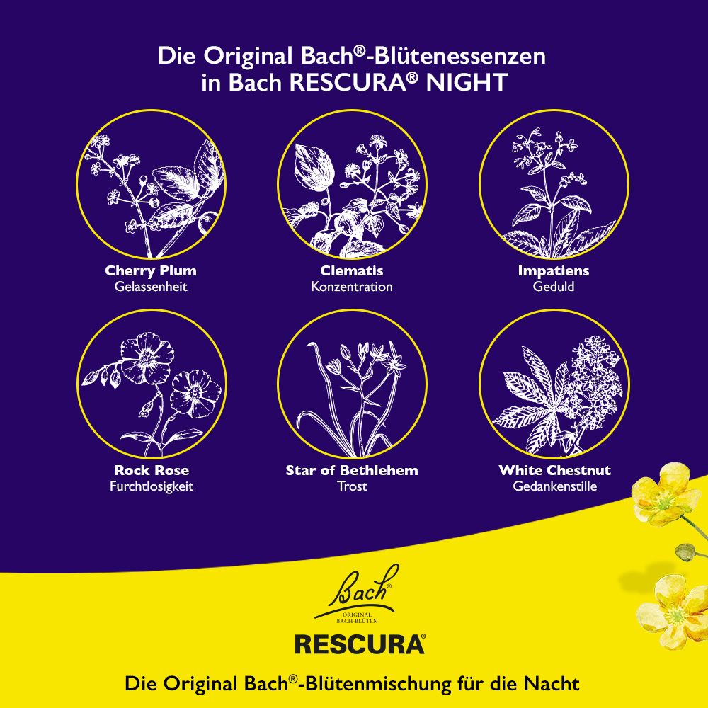 Bachblüten RESCURA NIGHT Tropfen alkoholfrei 10 ml Tropfen
