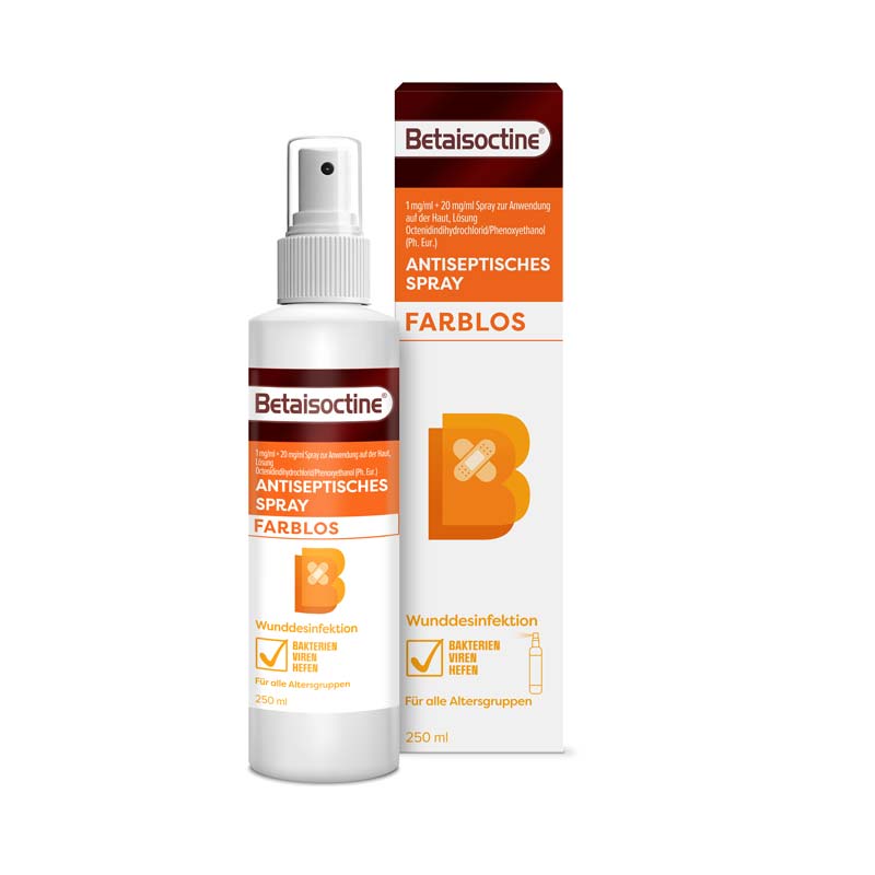 Betaisoctine ANTISEPTISCHES SPRAY FARBLOS 250 ml Spray