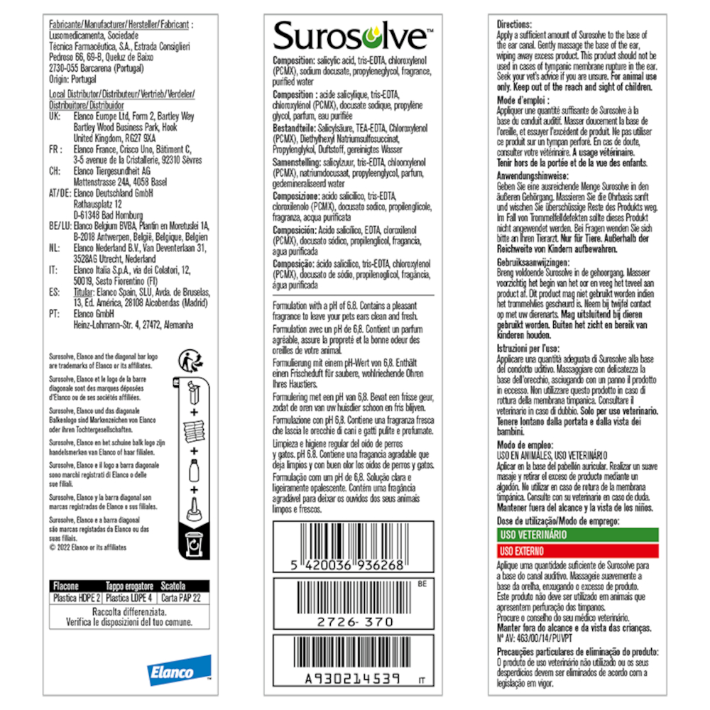 Surosolve Ohrreiniger vet. 125 ml Flüssigkeit