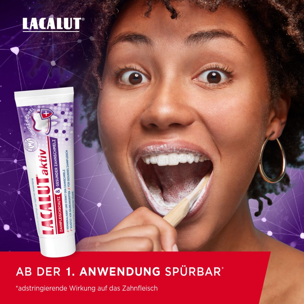 LACALUT aktiv Zahnfleischschutz & Gesunder Zahnschmelz Zahncreme 75 ml Zahncreme