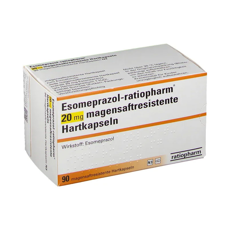 Esomeprazol-ratiopharm 20mg 90 St Kapseln magensaftresistent