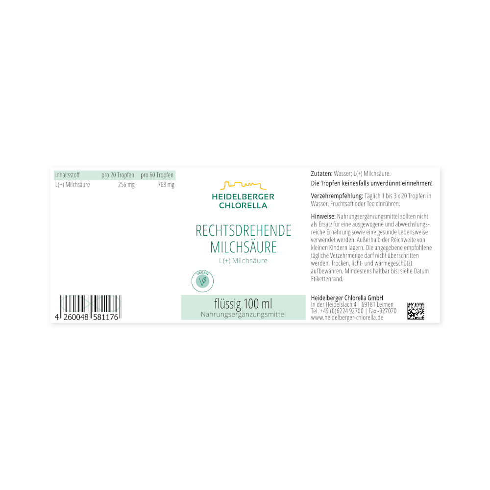 RECHTSDREHENDE MILCHSÄURE 100 ml Flüssigkeit