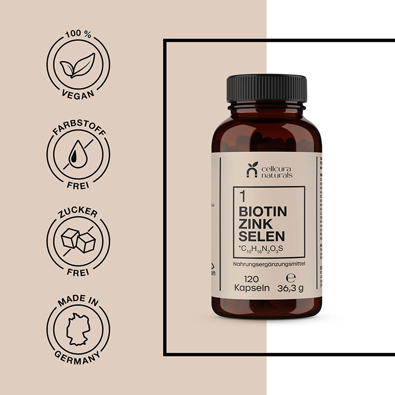 cellcura naturals BIOTIN ZINK SELEN 120 St Kapseln