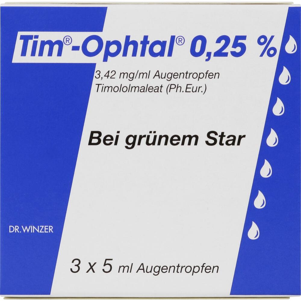Tim-Ophtal 0,25% 3X5 ml Augentropfen