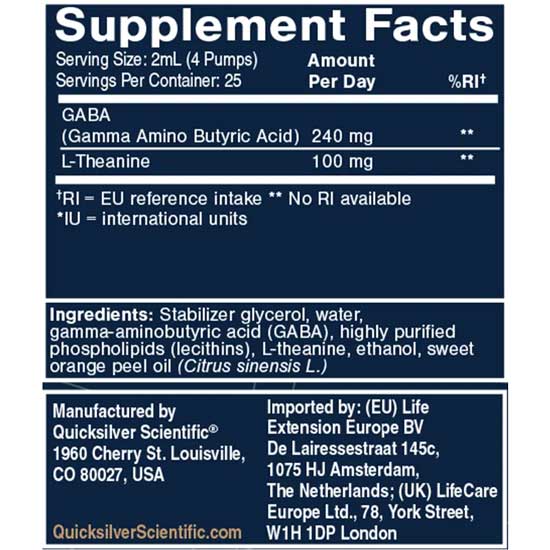 QUICKSILVER SCIENTIFIC LIPOSOMAL GABA WITH L-THEANINE 50 ml Flüssigkeit zum Einnehmen