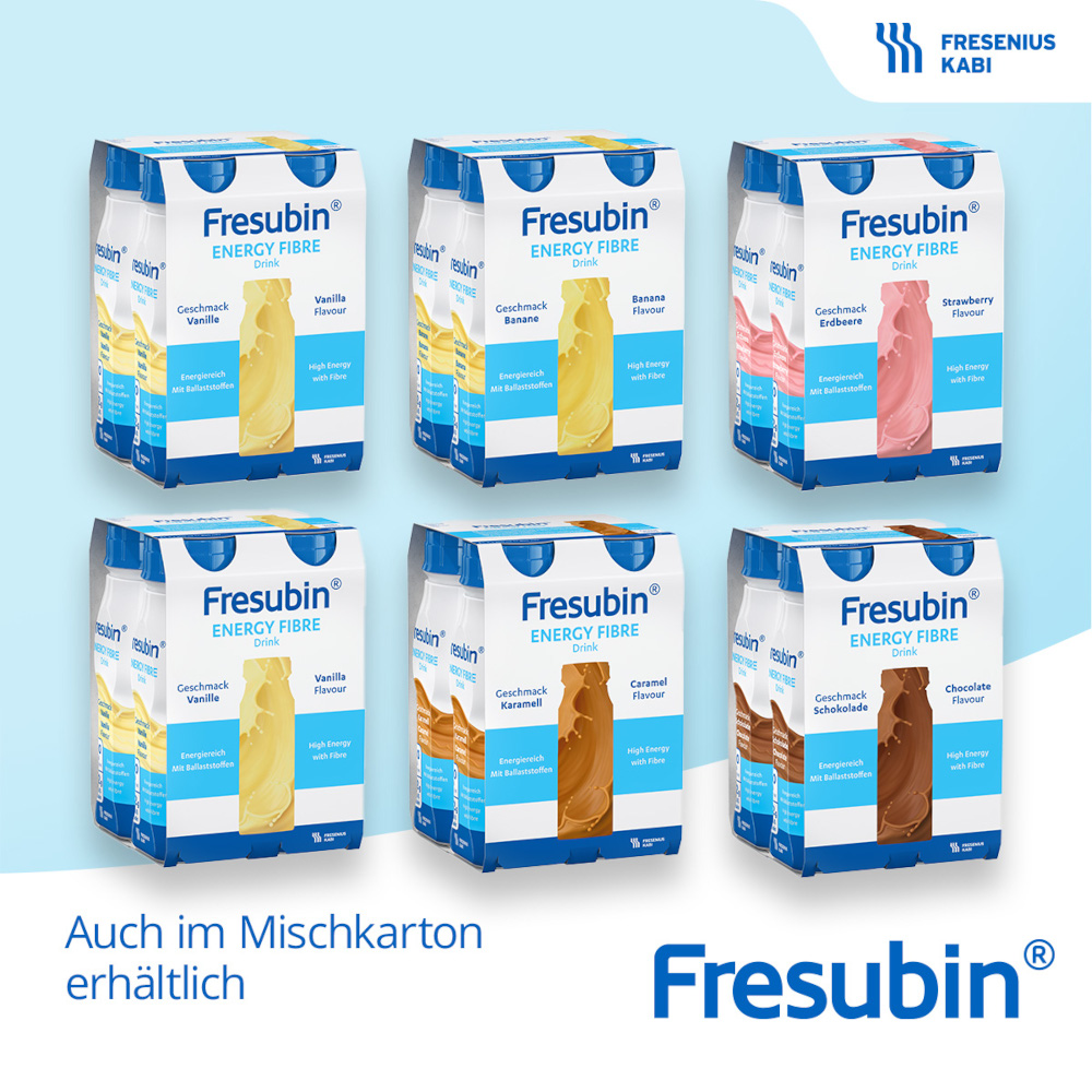 Fresubin Energy Fibre Trinknahrung Karamell 4X200 ml Lösung