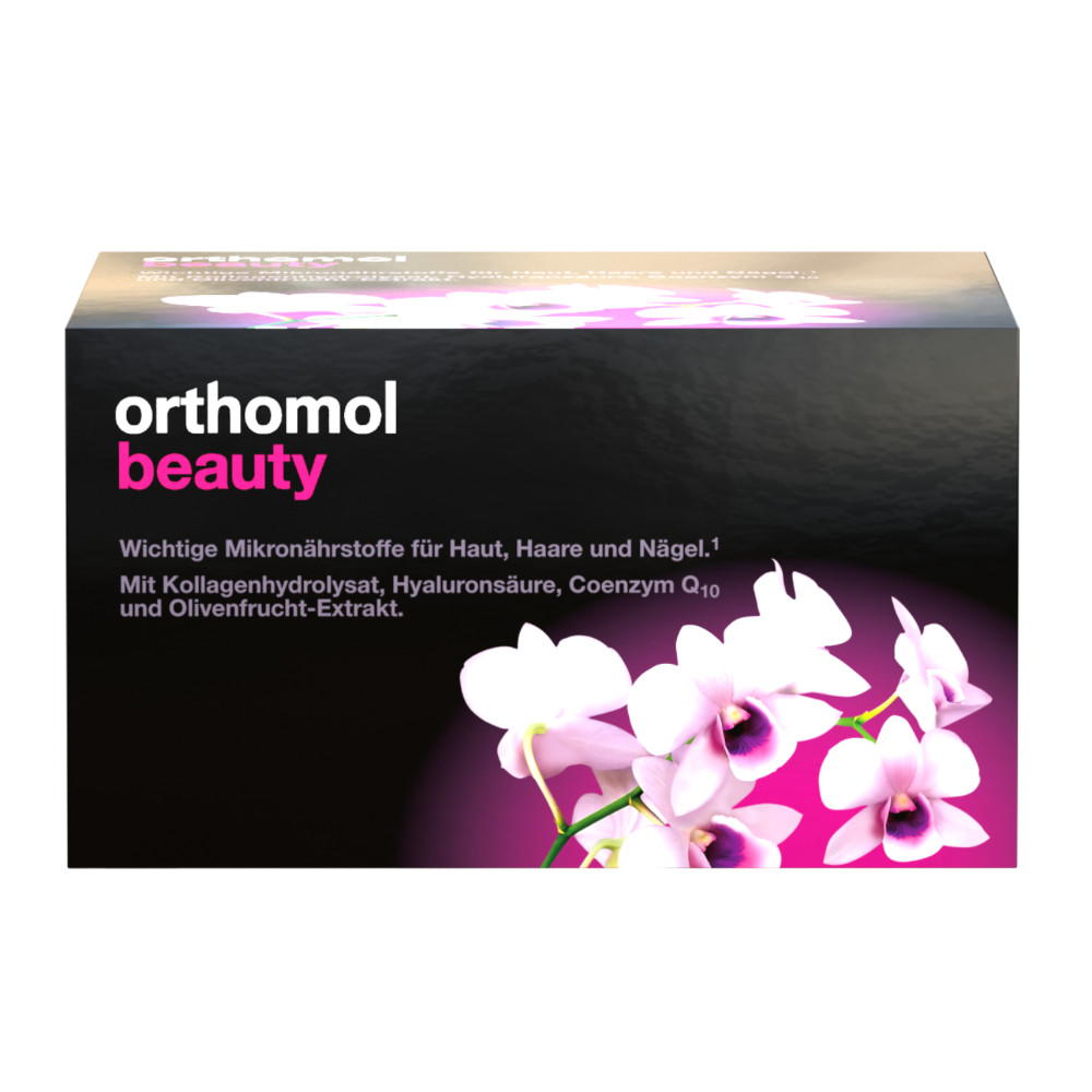 orthomol beauty für Frauen - mit Hyaluronsäure, Kollagen und Coenzym Q10 - Nachfüllpackung mit Trinkampullen