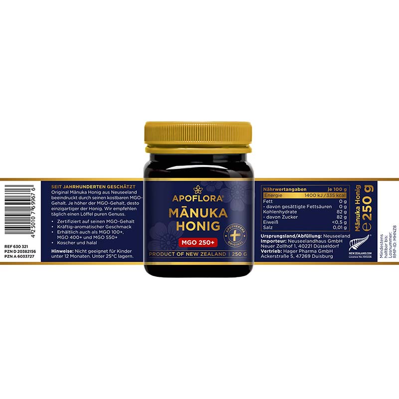 APOFLORA MANUKA HONIG MGO 250+ 250 g