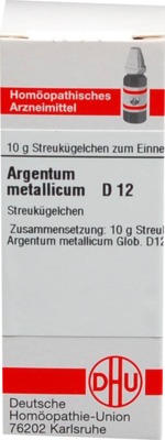 ARGENTUM METALLICUM D 12 Globuli 10 g Globuli