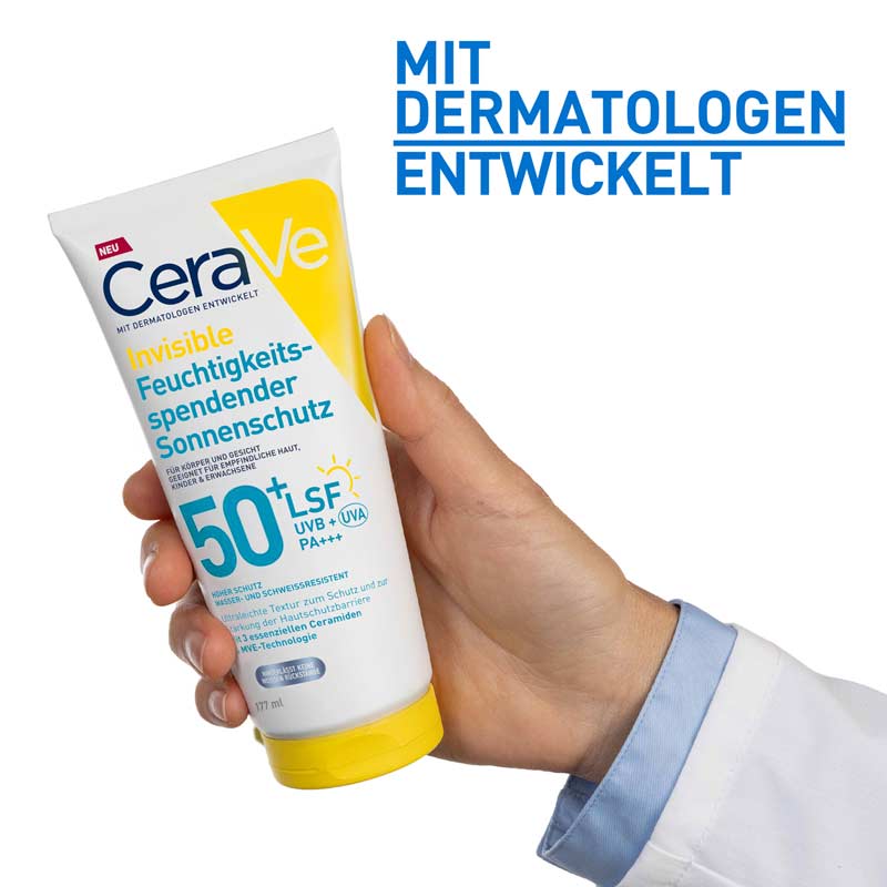 CeraVe Invisible Feuchtigkeitsspendender Sonnenschutz LSF 50+ 177 ml Lotion