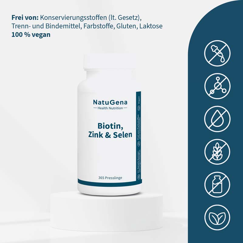 NatuGena Biotin, Zink & Selen 365 St Presslinge