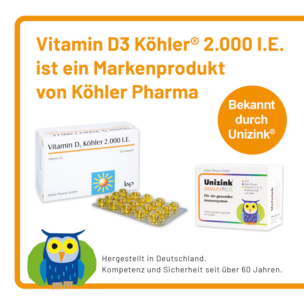 Vitamin D3 Köhler 2000 IE 60 St Kapseln